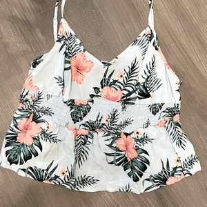 Guess Spaghetti Peplum Crop Top